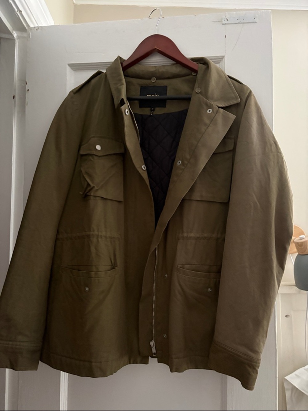 Maje Paris- dark green spring cargo jacket